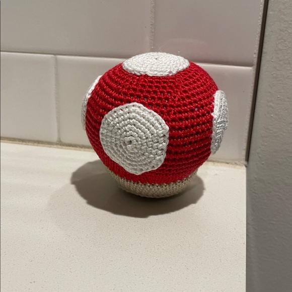 Handcrafted Mario Super Mushroom Figure Holiday Decor Amigurui Crochet Toy - Picture 7 of 8